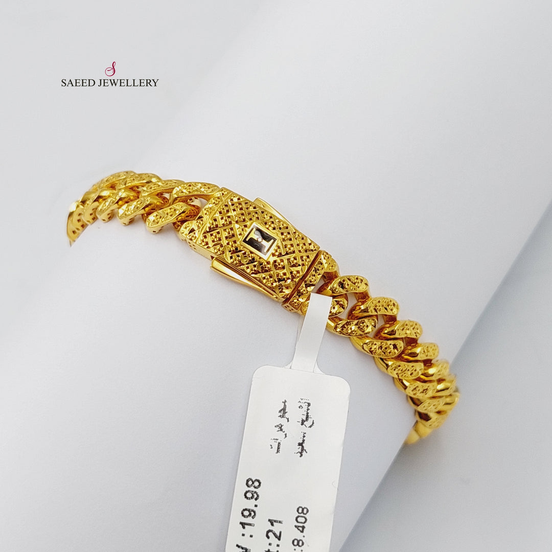 Cuban Links Bracelet  Made of 21K Yellow Gold by Saeed Jewelry-31067