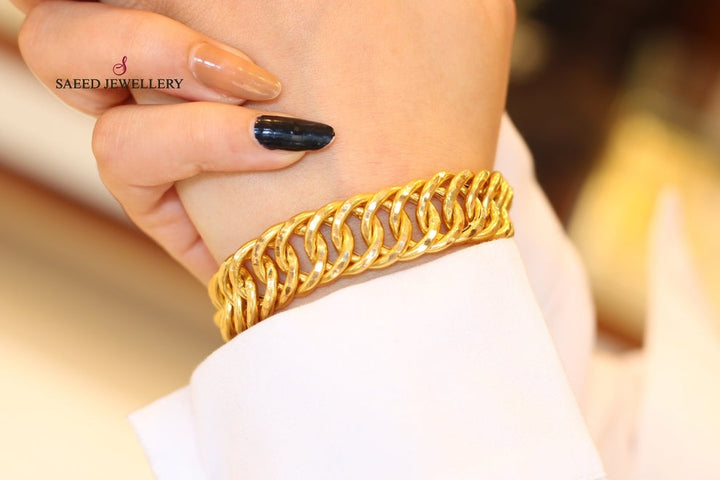 Cuban Links Bracelet  Made of 21K Yellow Gold by Saeed Jewelry-31070