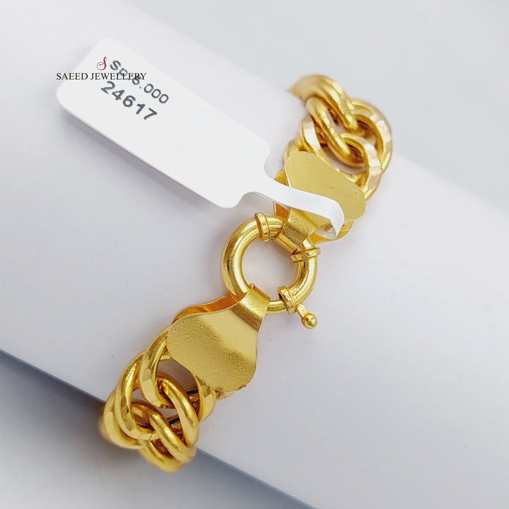 Cuban Links Bracelet  Made of 21K Yellow Gold by Saeed Jewelry-31070