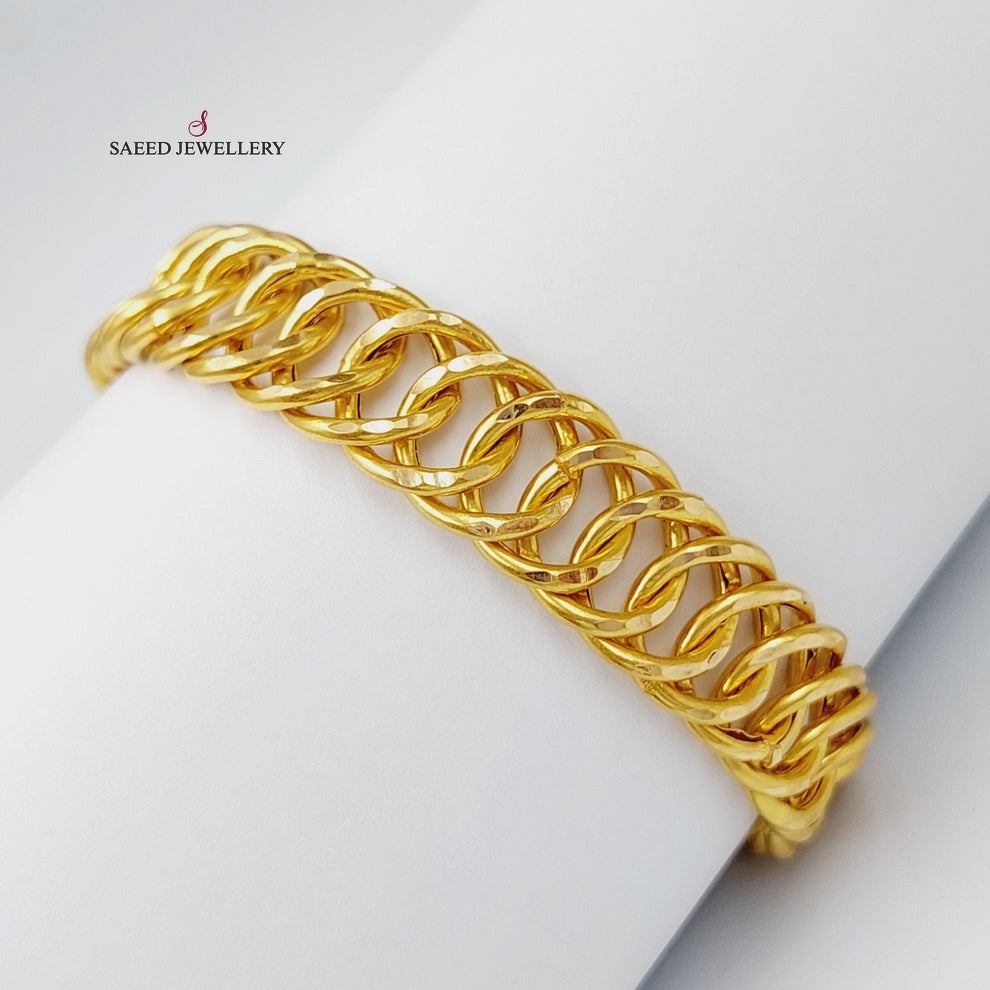 Cuban Links Bracelet  Made of 21K Yellow Gold by Saeed Jewelry-31070