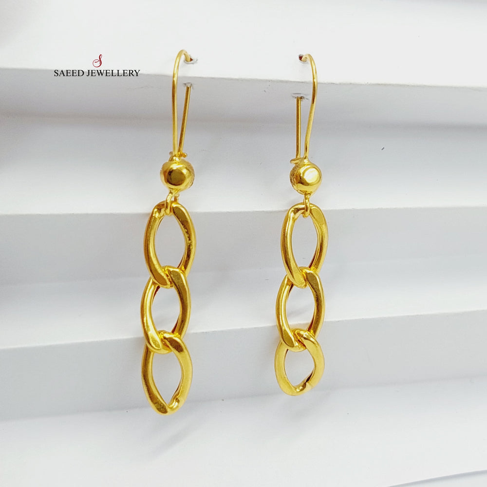 Cuban Links Earrings Made Of 21K Yellow Gold by Saeed Jewelry-27938