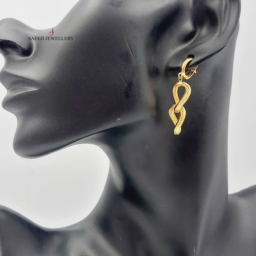 Cuban Links Earrings Made Of 21K Yellow Gold by Saeed Jewelry-28400
