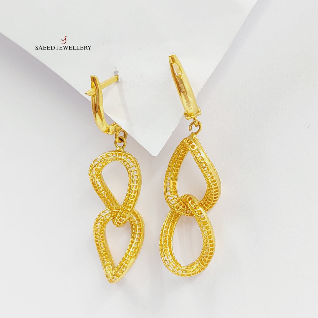 Cuban Links Earrings Made Of 21K Yellow Gold by Saeed Jewelry-28400