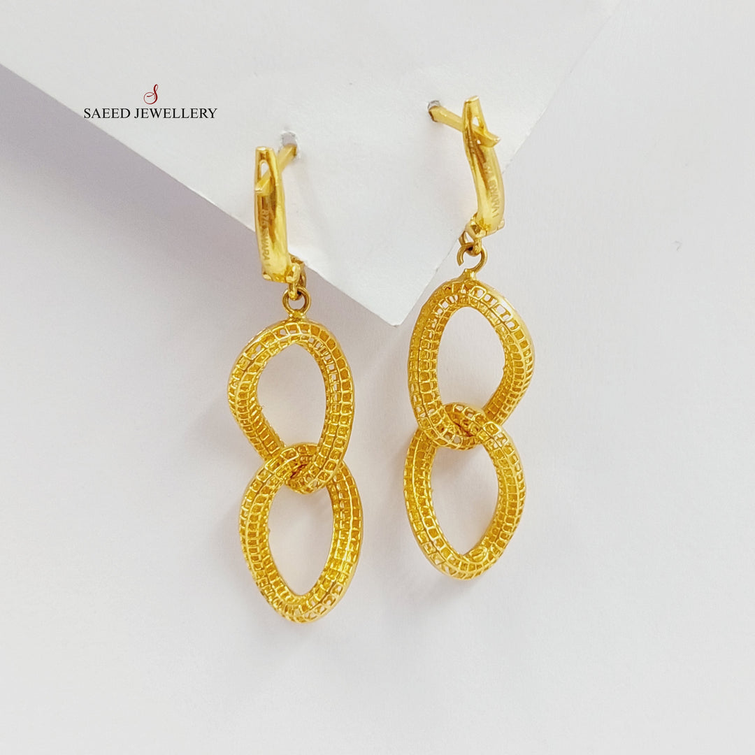 Cuban Links Earrings Made Of 21K Yellow Gold by Saeed Jewelry-28400