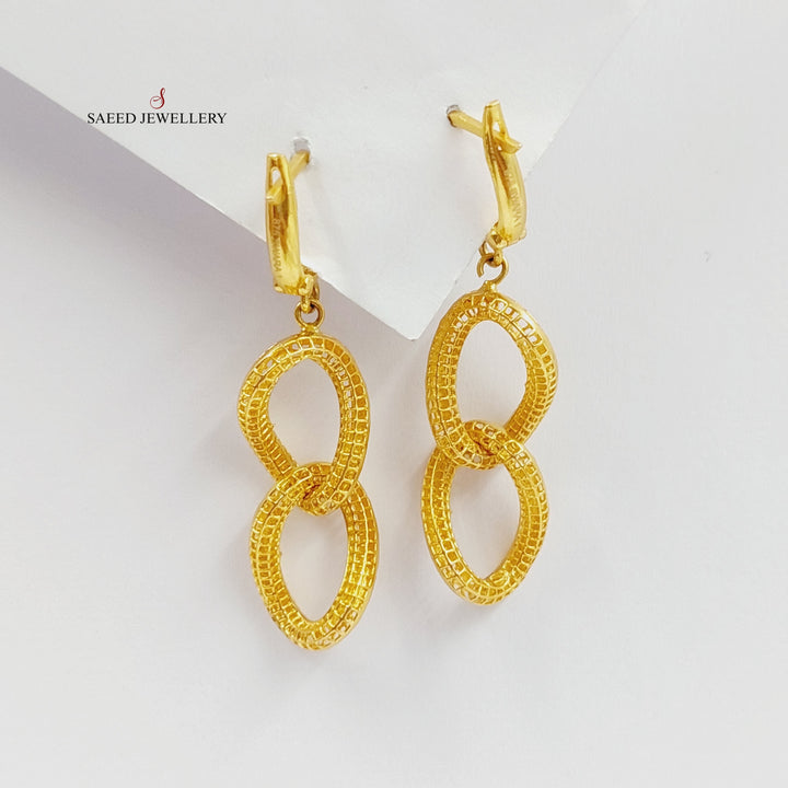 Cuban Links Earrings Made Of 21K Yellow Gold by Saeed Jewelry-28400