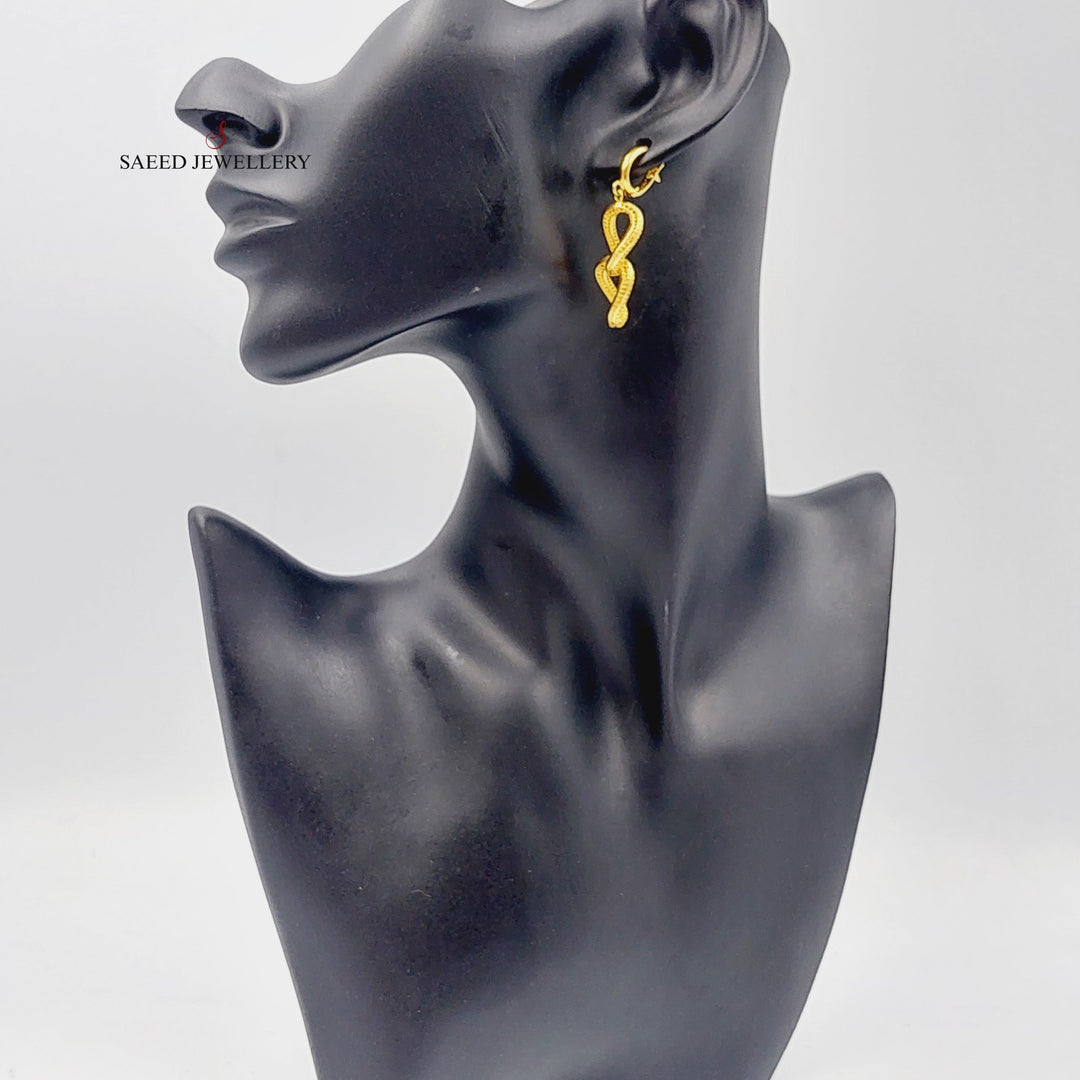 Cuban Links Earrings Made Of 21K Yellow Gold by Saeed Jewelry-28400
