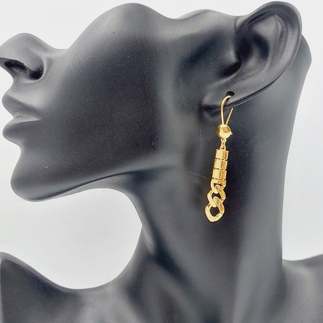 Cuban Links Earrings  Made Of 21K Yellow Gold by Saeed Jewelry-28888