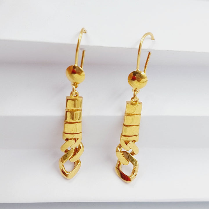 Cuban Links Earrings  Made Of 21K Yellow Gold by Saeed Jewelry-28888