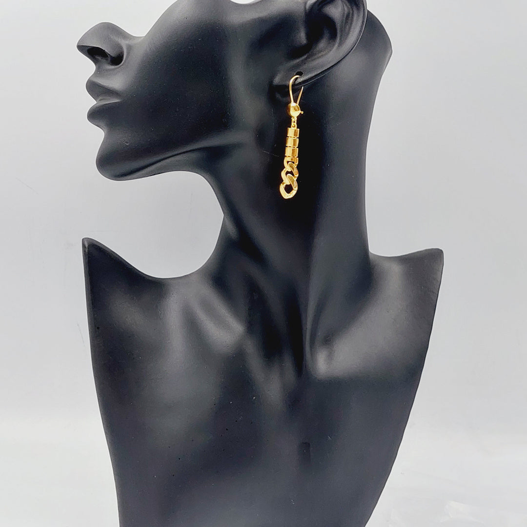 Cuban Links Earrings  Made Of 21K Yellow Gold by Saeed Jewelry-28888