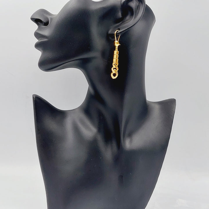 Cuban Links Earrings  Made Of 21K Yellow Gold by Saeed Jewelry-28888