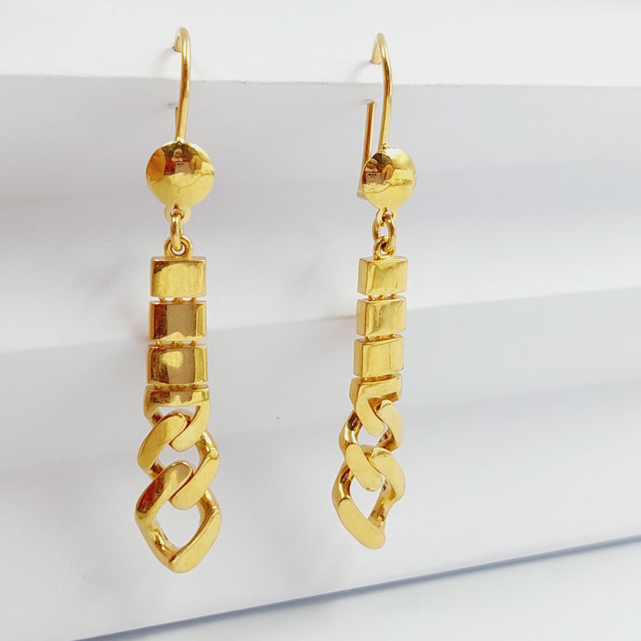 Cuban Links Earrings  Made Of 21K Yellow Gold by Saeed Jewelry-28888