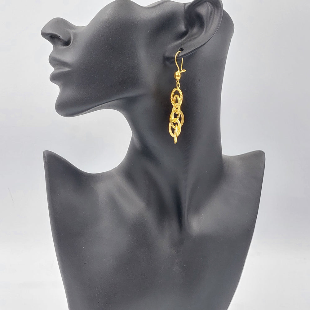 Cuban Links Earrings  Made Of 21K Yellow Gold by Saeed Jewelry-29431