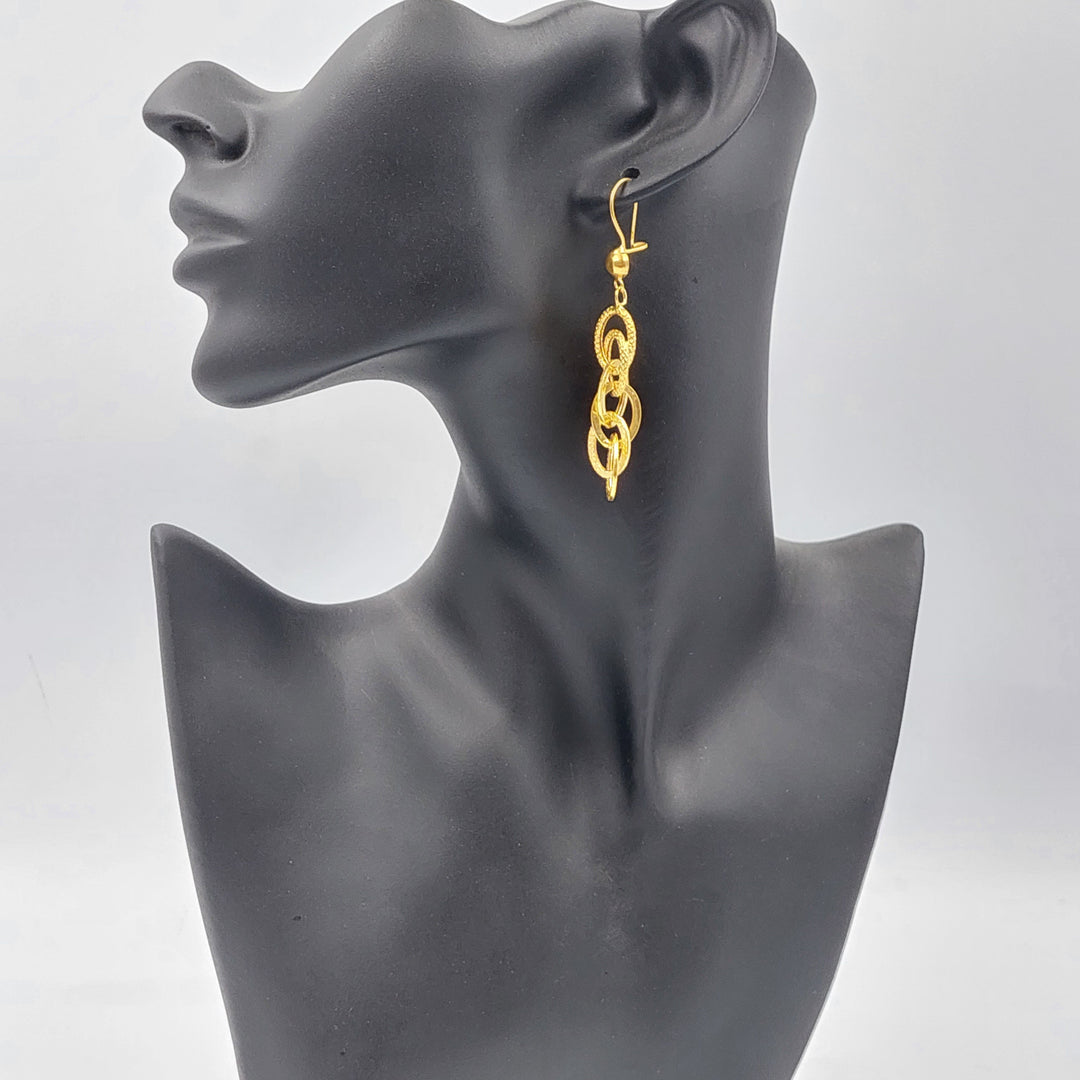 Cuban Links Earrings  Made Of 21K Yellow Gold by Saeed Jewelry-29431