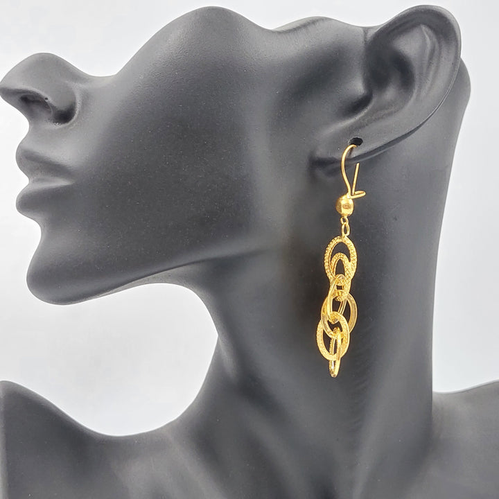 Cuban Links Earrings  Made Of 21K Yellow Gold by Saeed Jewelry-29431