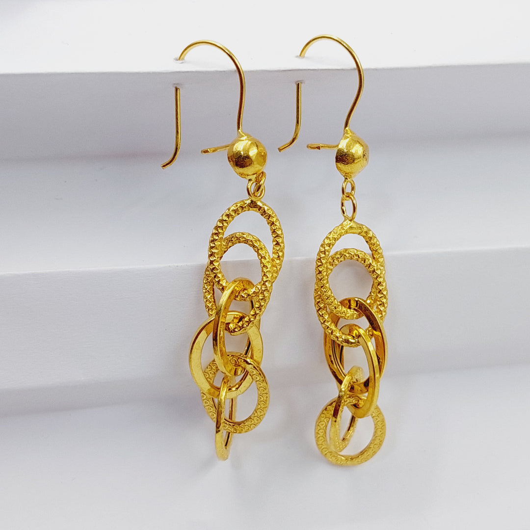 Cuban Links Earrings  Made Of 21K Yellow Gold by Saeed Jewelry-29431