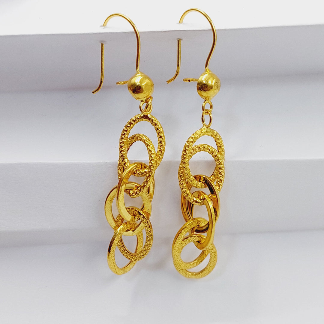 Cuban Links Earrings  Made Of 21K Yellow Gold by Saeed Jewelry-29431