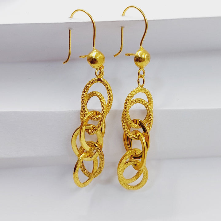 Cuban Links Earrings  Made Of 21K Yellow Gold by Saeed Jewelry-29431