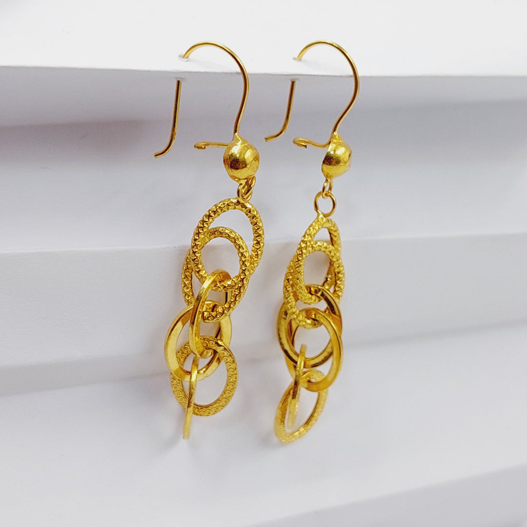 Cuban Links Earrings  Made Of 21K Yellow Gold by Saeed Jewelry-29431