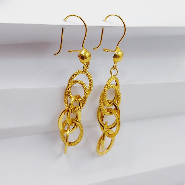 Cuban Links Earrings  Made Of 21K Yellow Gold by Saeed Jewelry-29431