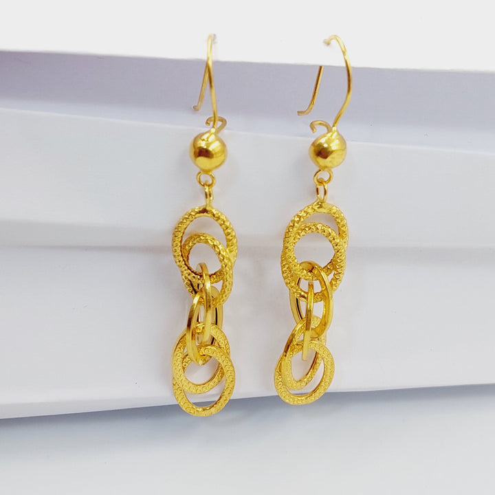 Cuban Links Earrings  Made Of 21K Yellow Gold by Saeed Jewelry-29431
