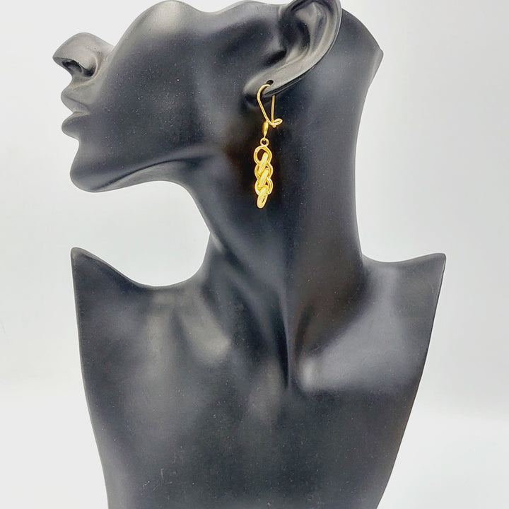 Cuban Links Earrings  Made of 21K Yellow Gold by Saeed Jewelry-30797