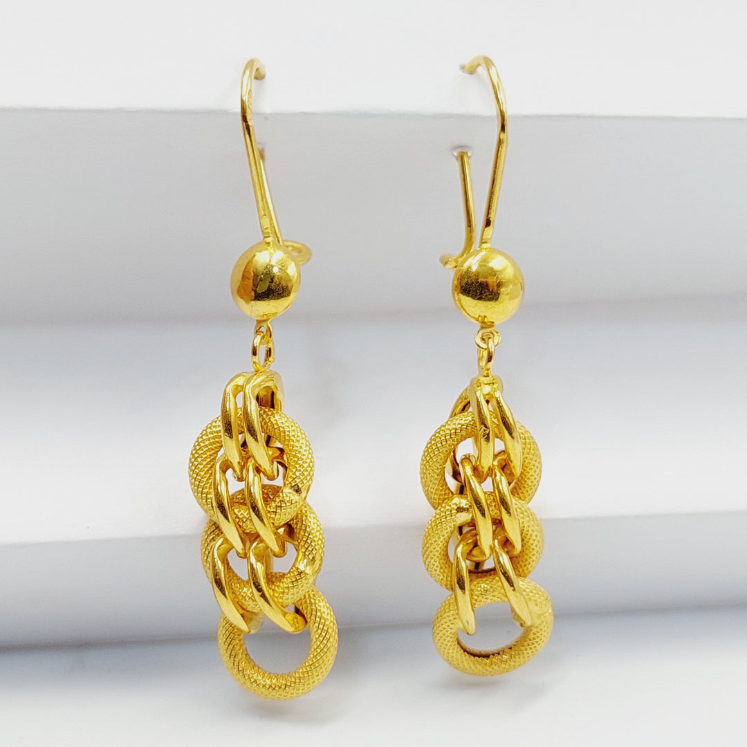 Cuban Links Earrings  Made of 21K Yellow Gold by Saeed Jewelry-30797