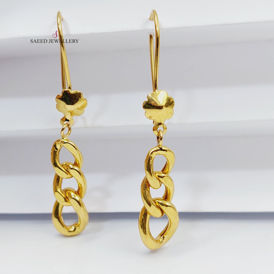 Cuban Links Earrings  Made of 21K Yellow Gold by Saeed Jewelry-30933