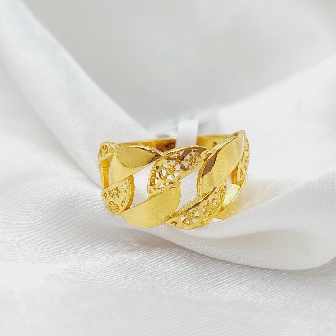 Cuban Links Ring Made Of 21K Yellow Gold by Saeed Jewelry-28357