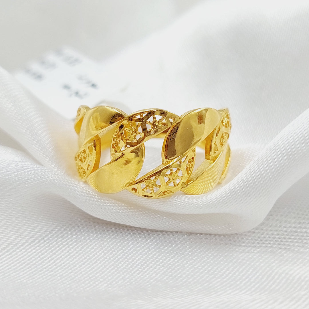 Cuban Links Ring Made Of 21K Yellow Gold by Saeed Jewelry-28357