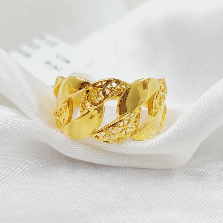 Cuban Links Ring Made Of 21K Yellow Gold by Saeed Jewelry-28357