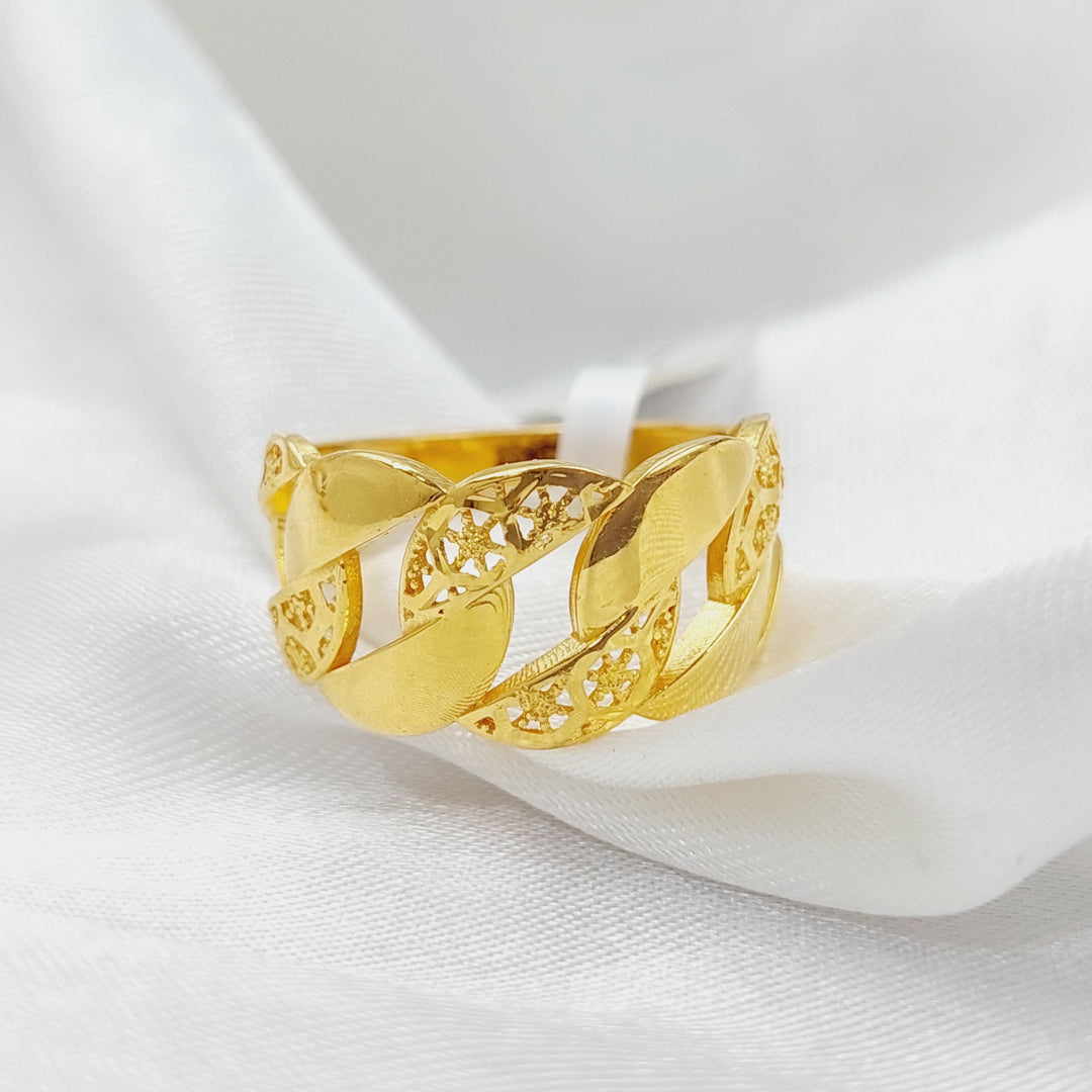 Cuban Links Ring Made Of 21K Yellow Gold by Saeed Jewelry-28357