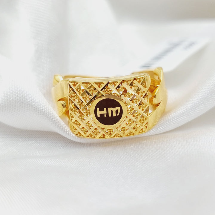 Cuban Links Ring  Made Of 21K Yellow Gold by Saeed Jewelry-29031