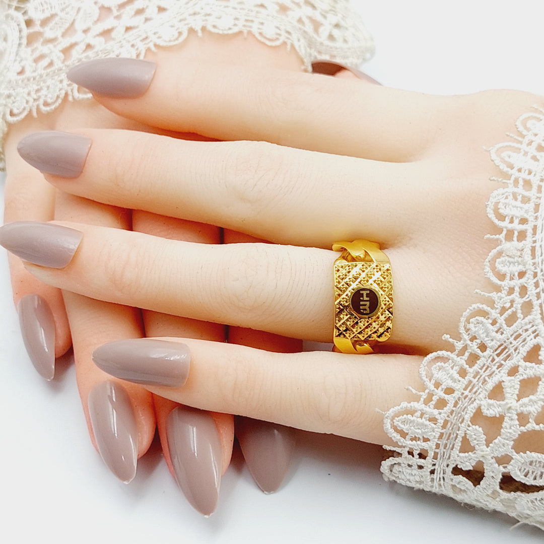 Cuban Links Ring  Made Of 21K Yellow Gold by Saeed Jewelry-29031