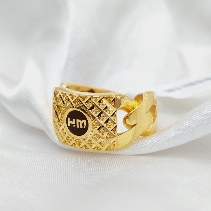 Cuban Links Ring  Made Of 21K Yellow Gold by Saeed Jewelry-29031