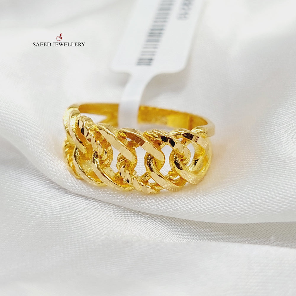 Cuban Links Ring  Made Of 21K Yellow Gold by Saeed Jewelry-29219