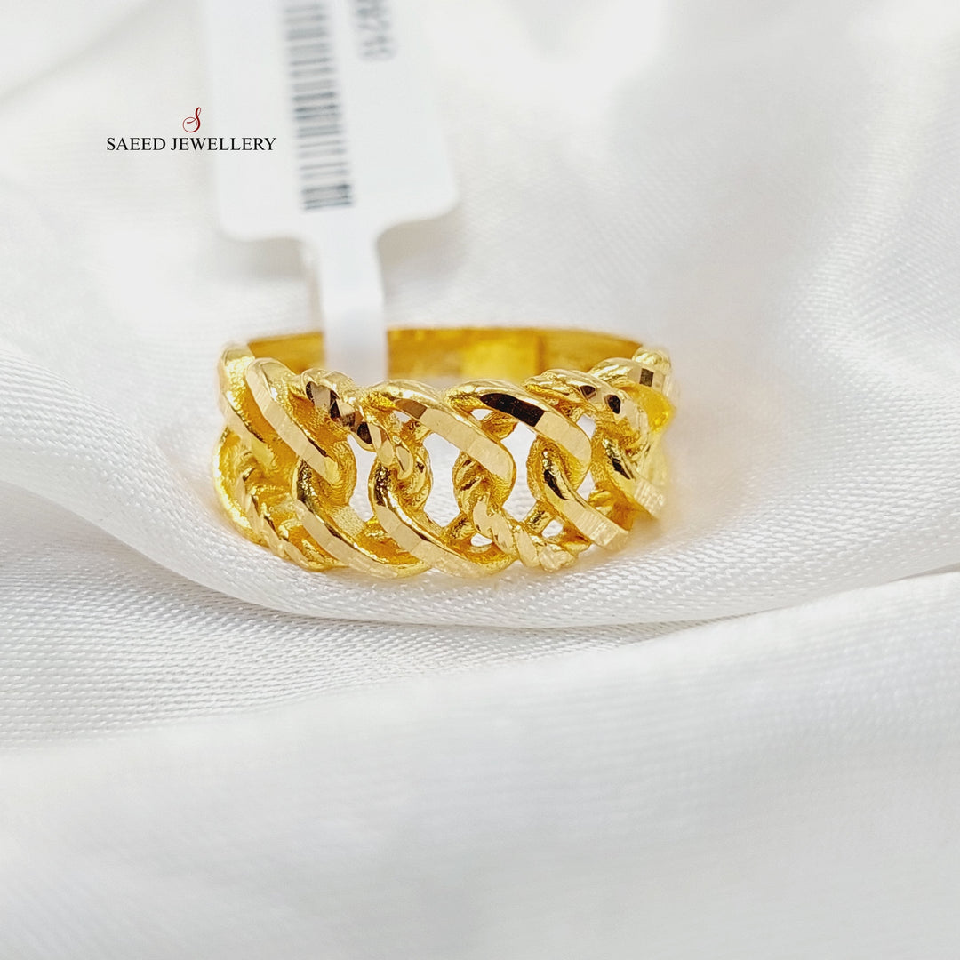 Cuban Links Ring  Made Of 21K Yellow Gold by Saeed Jewelry-29219
