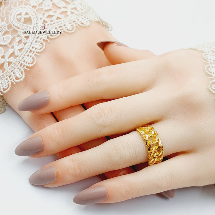 Cuban Links Ring  Made Of 21K Yellow Gold by Saeed Jewelry-29219