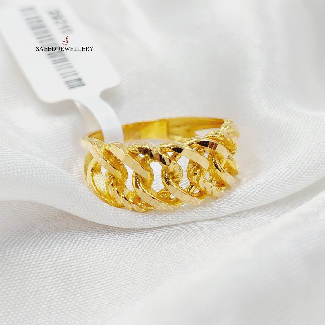 Cuban Links Ring  Made Of 21K Yellow Gold by Saeed Jewelry-29219