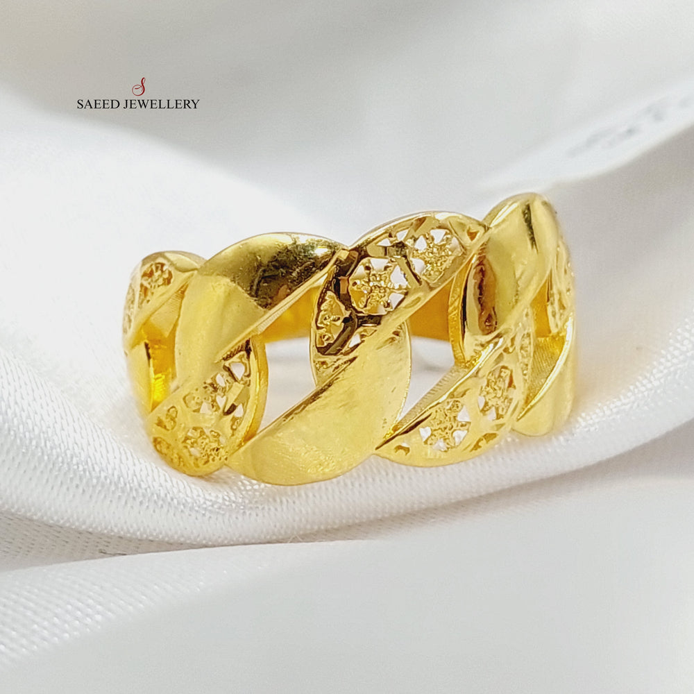 Cuban Links Ring  Made Of 21K Yellow Gold by Saeed Jewelry-29258