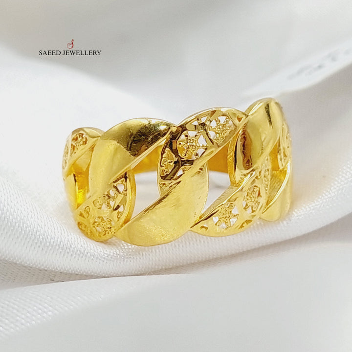 Cuban Links Ring  Made Of 21K Yellow Gold by Saeed Jewelry-29258