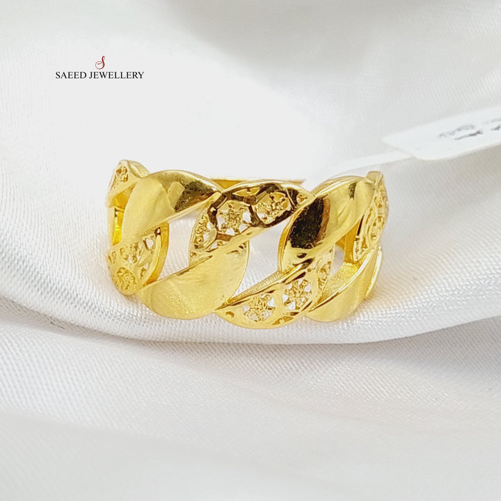 Cuban Links Ring  Made Of 21K Yellow Gold by Saeed Jewelry-29258