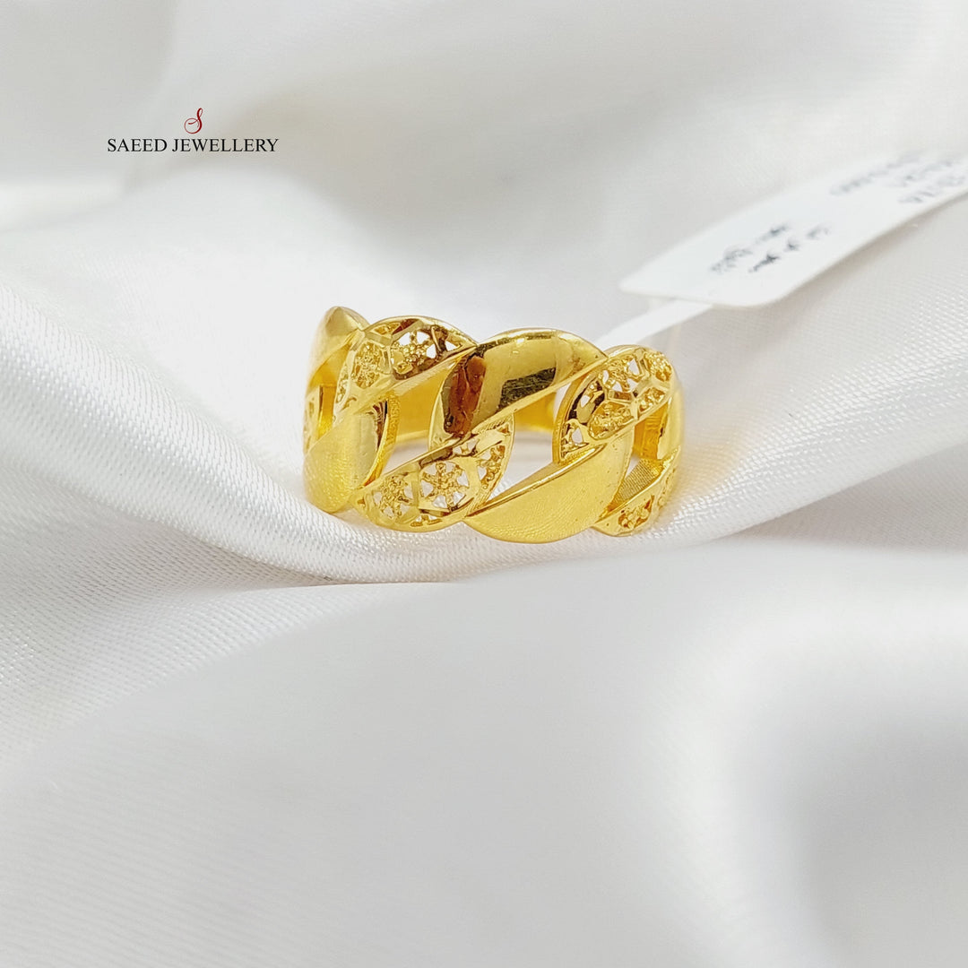 Cuban Links Ring  Made Of 21K Yellow Gold by Saeed Jewelry-29258