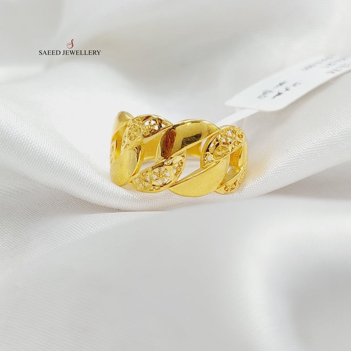 Cuban Links Ring  Made Of 21K Yellow Gold by Saeed Jewelry-29258