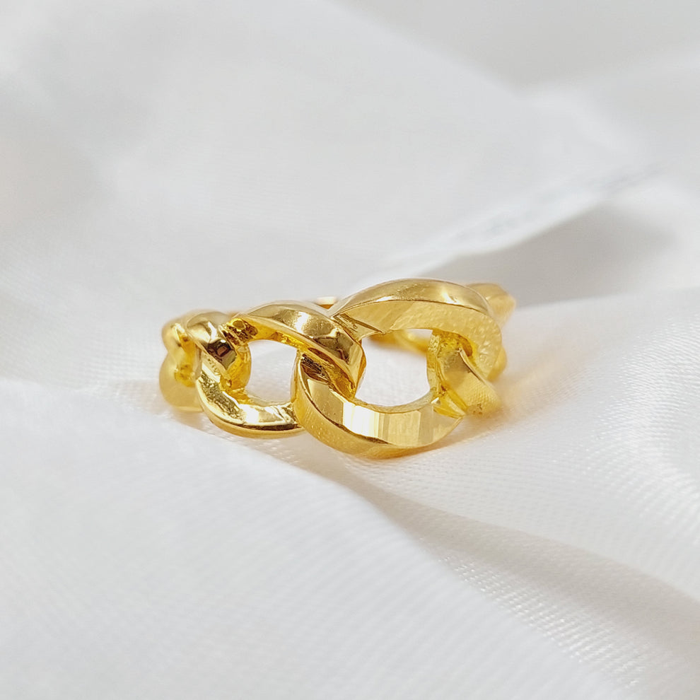 Cuban Links Ring  Made Of 21K Yellow Gold by Saeed Jewelry-29423