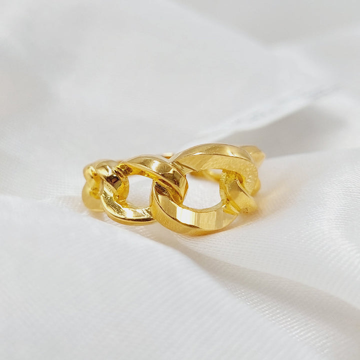 Cuban Links Ring  Made Of 21K Yellow Gold by Saeed Jewelry-29423