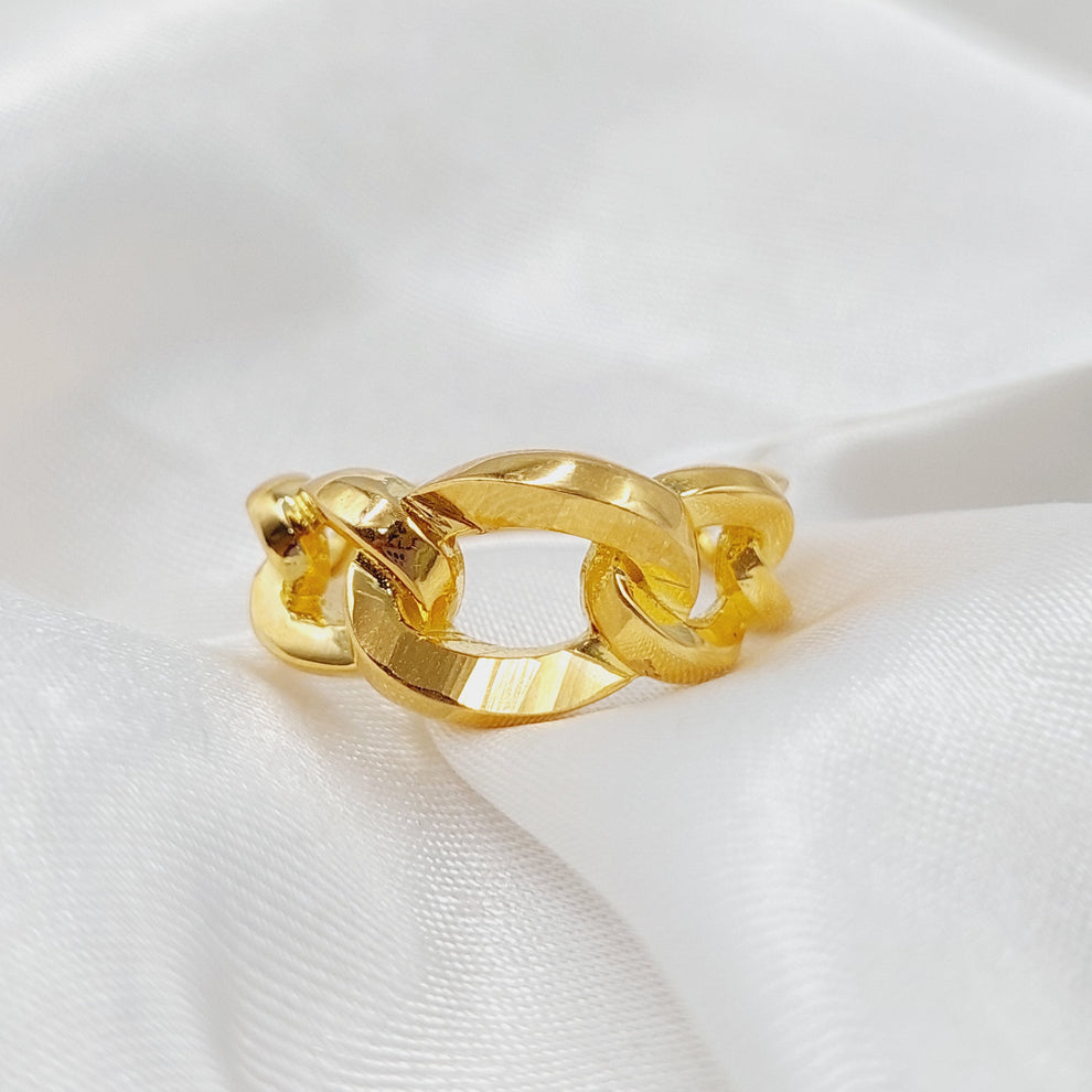 Cuban Links Ring  Made Of 21K Yellow Gold by Saeed Jewelry-29423