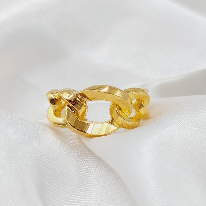 Cuban Links Ring  Made Of 21K Yellow Gold by Saeed Jewelry-29423