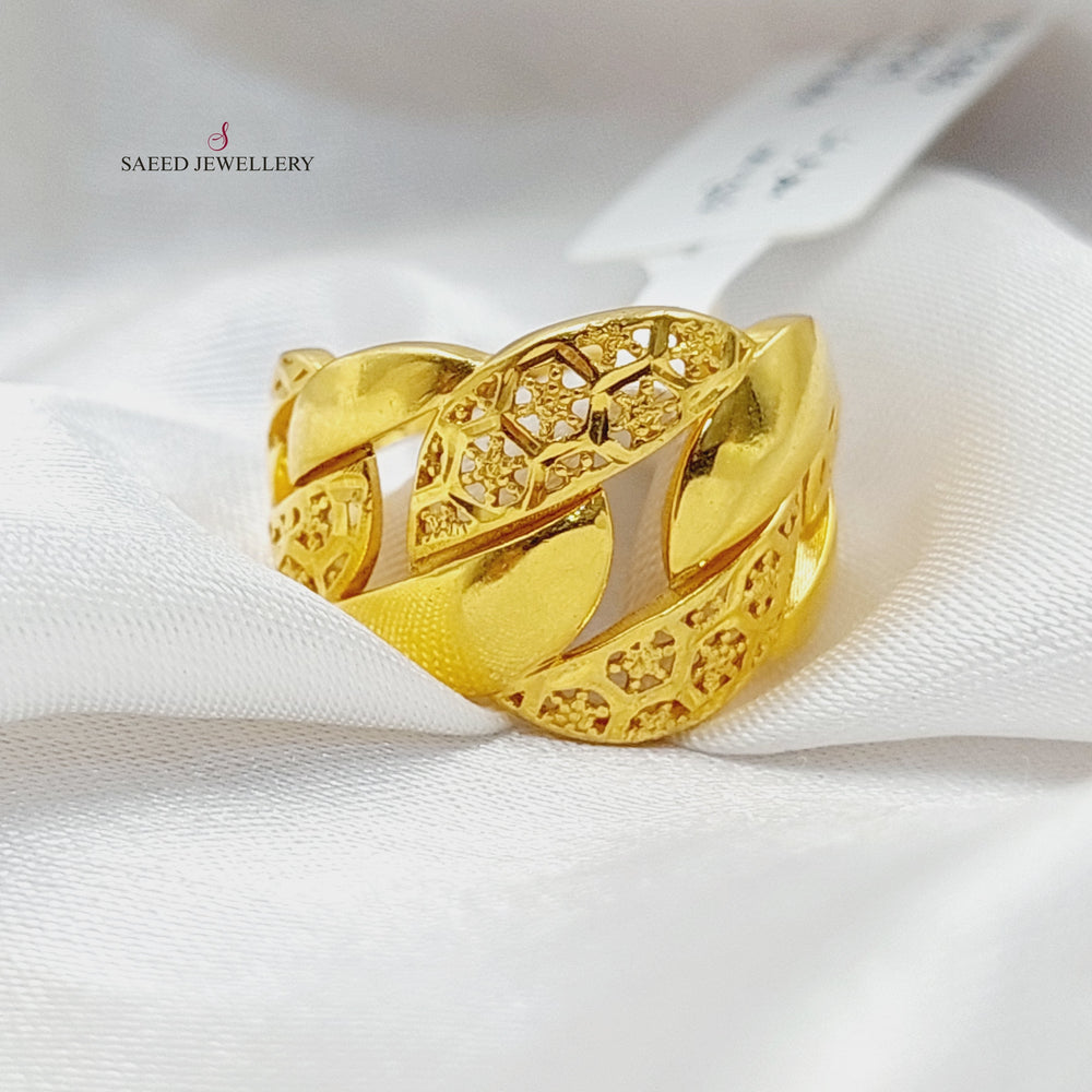 Cuban Links Ring  Made Of 21K Yellow Gold by Saeed Jewelry-29495