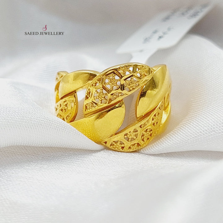 Cuban Links Ring  Made Of 21K Yellow Gold by Saeed Jewelry-29495