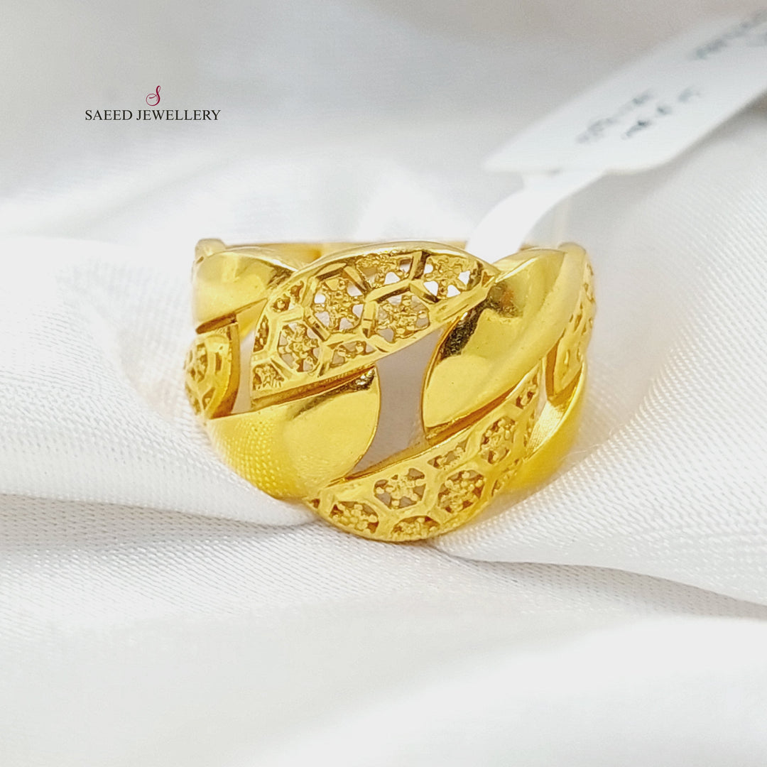 Cuban Links Ring  Made Of 21K Yellow Gold by Saeed Jewelry-29495